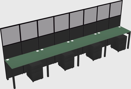 Shared rectangular cubicle