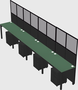 Shared rectangular cubicle