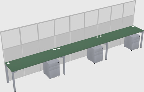 Shared rectangular cubicle