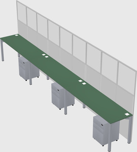 Shared rectangular cubicle