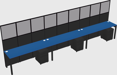 Shared rectangular cubicle