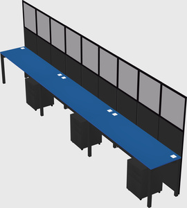 Shared rectangular cubicle
