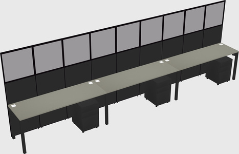 Shared rectangular cubicle