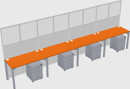 Shared rectangular cubicle