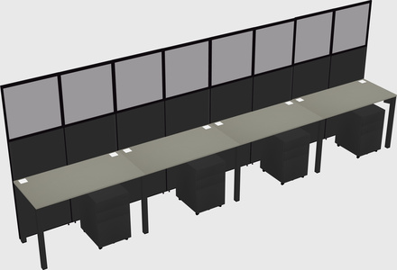 Shared rectangular cubicle