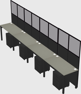 Shared rectangular cubicle