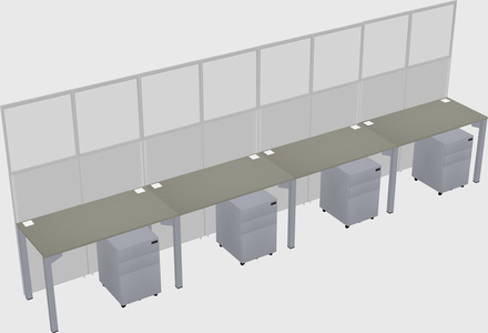 Shared rectangular cubicle