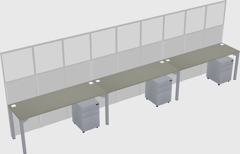 Shared rectangular cubicle
