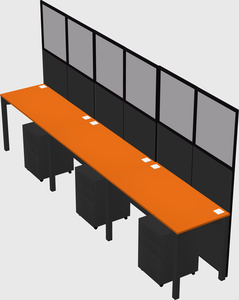 Shared rectangular cubicle
