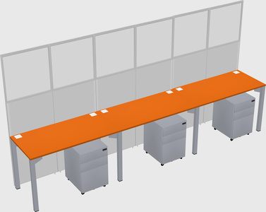 Shared rectangular cubicle