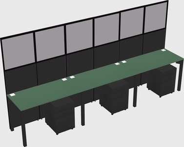 Shared rectangular cubicle