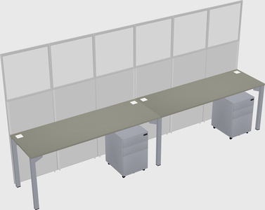 Shared rectangular cubicle