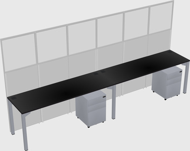 Shared rectangular cubicle