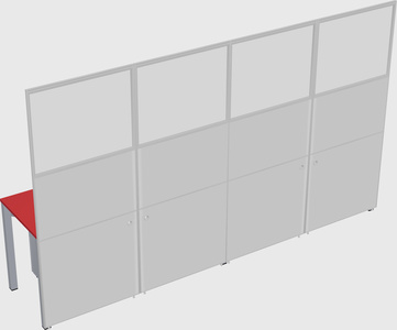Shared rectangular cubicle