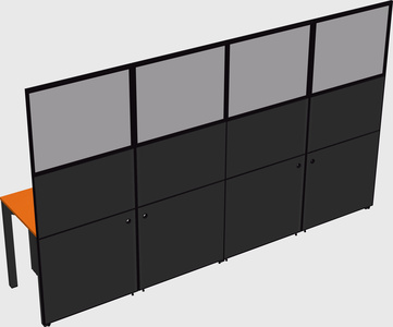 Shared rectangular cubicle