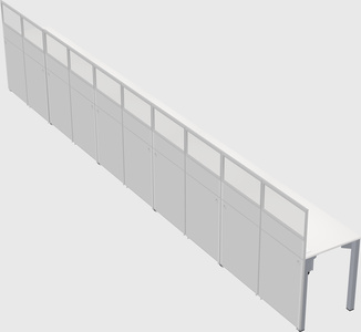 Shared rectangular cubicle