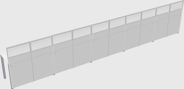 Shared rectangular cubicle