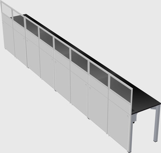 Shared rectangular cubicle