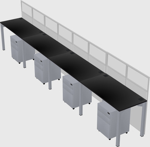 Shared rectangular cubicle