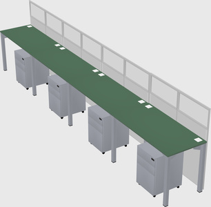 Shared rectangular cubicle