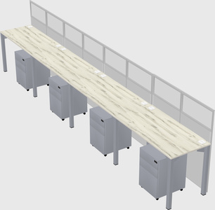 Shared rectangular cubicle