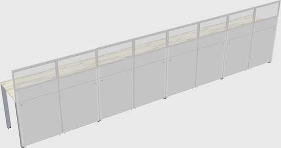 Shared rectangular cubicle