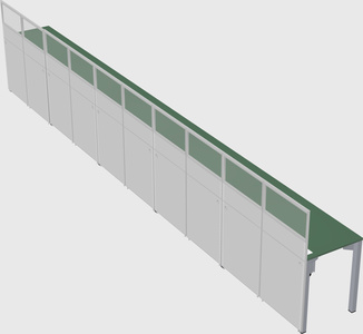 Shared rectangular cubicle