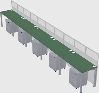Shared rectangular cubicle