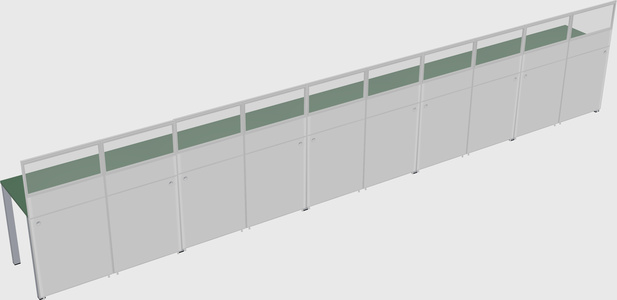 Shared rectangular cubicle