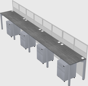 Shared rectangular cubicle