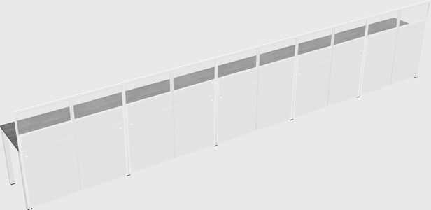 Shared rectangular cubicle