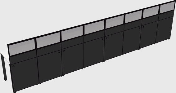Shared rectangular cubicle