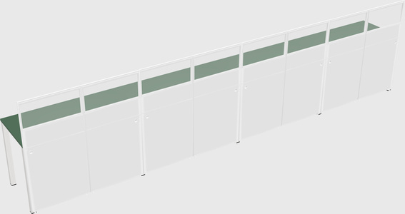 Shared rectangular cubicle