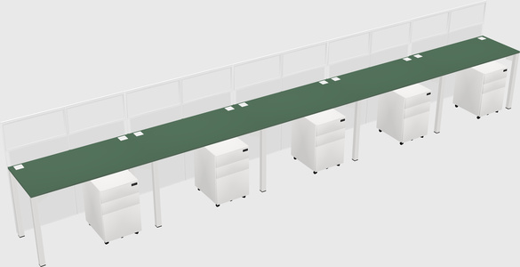 Shared rectangular cubicle