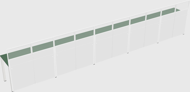 Shared rectangular cubicle