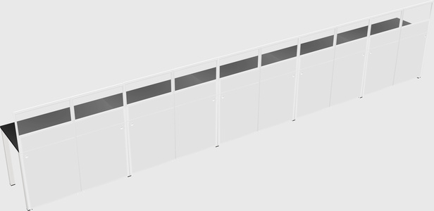 Shared rectangular cubicle