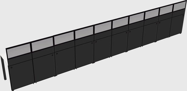 Shared rectangular cubicle