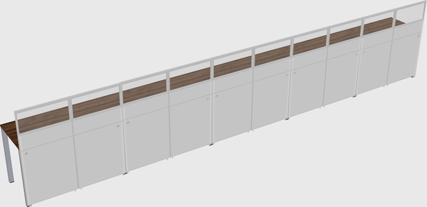Shared rectangular cubicle