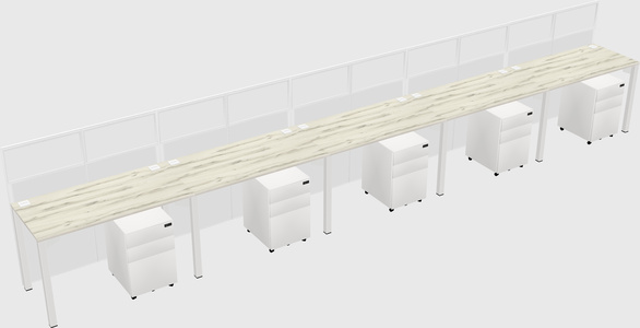 Shared rectangular cubicle