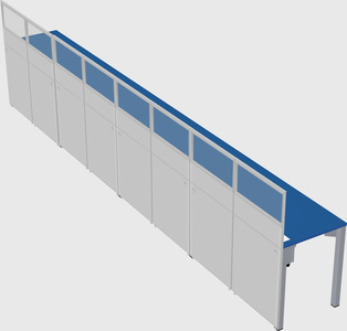 Shared rectangular cubicle