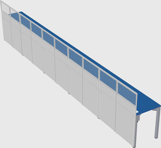 Shared rectangular cubicle