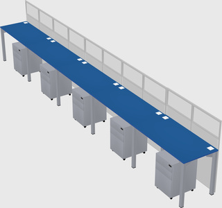 Shared rectangular cubicle