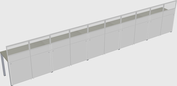 Shared rectangular cubicle