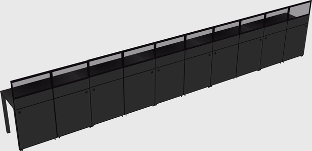 Shared rectangular cubicle