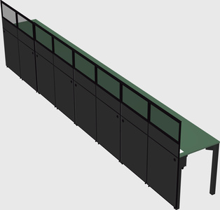 Shared rectangular cubicle