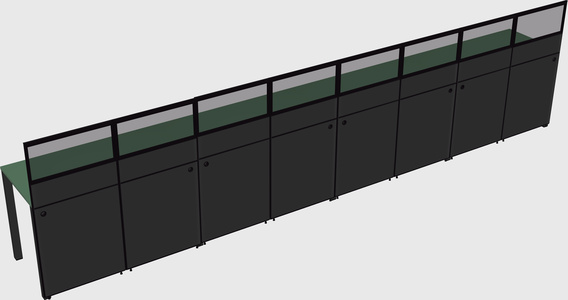Shared rectangular cubicle