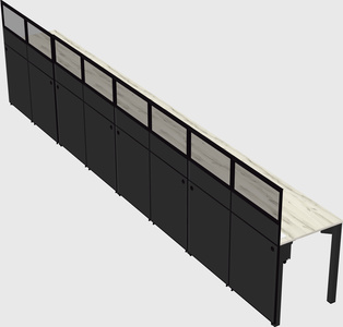 Shared rectangular cubicle