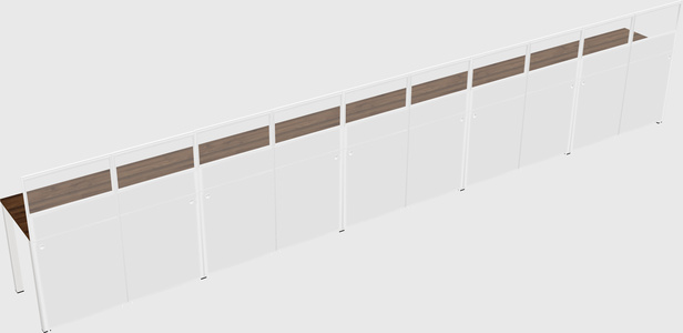 Shared rectangular cubicle