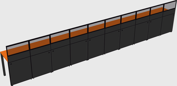 Shared rectangular cubicle