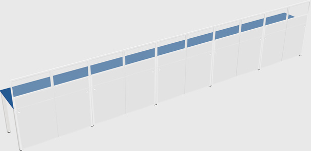 Shared rectangular cubicle